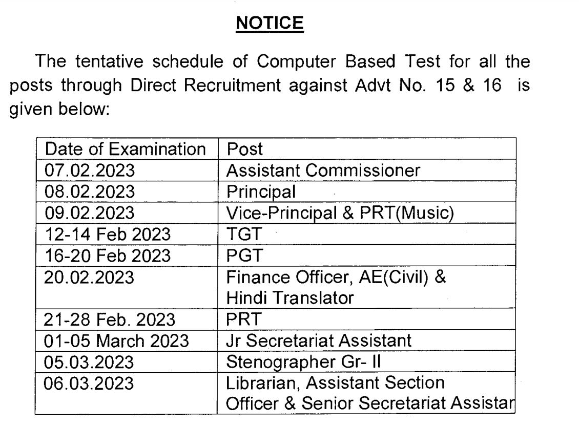 KVS Exam Date Sheet 2023 KVS Exam Date Declare For PRT TGT PGT And